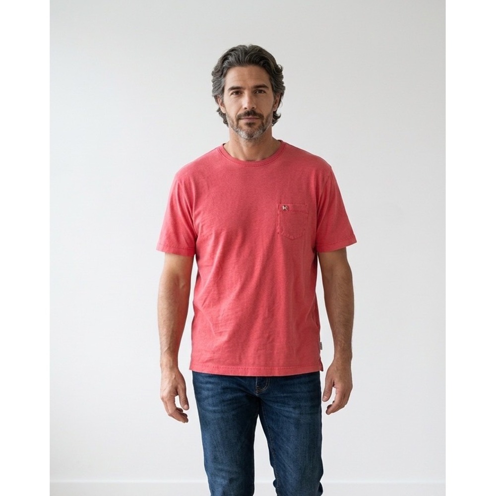 Coast Apparel The Crew Tee Mens XL Coral Pima Cotton Pocket T-Shirt‎ Logo